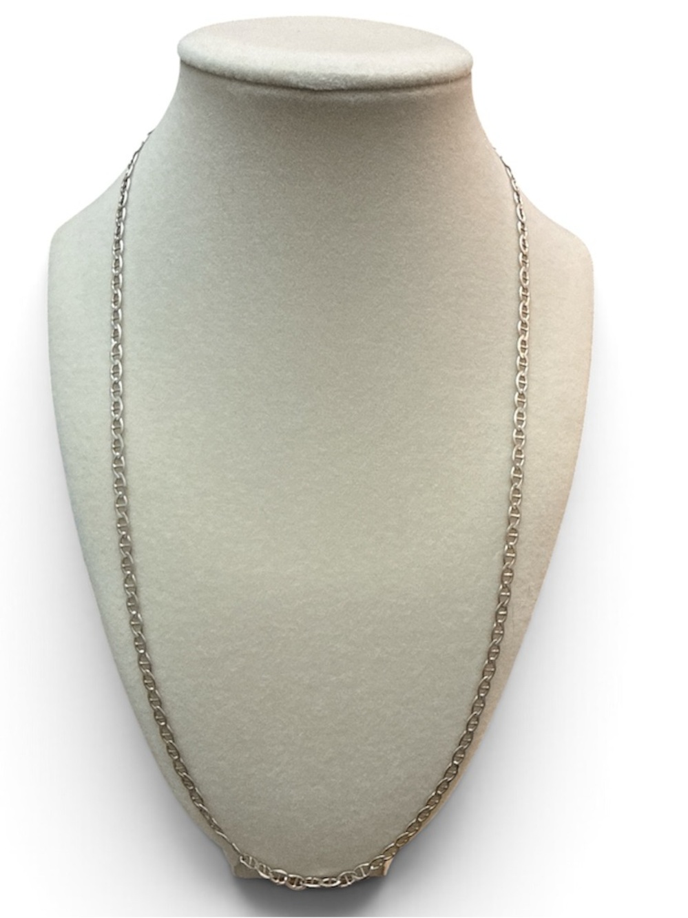 Silver Flat Mariner Chain stamped 925 Italy Necklace 24”